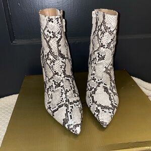 Snakeskin Patterned Ankle Boots